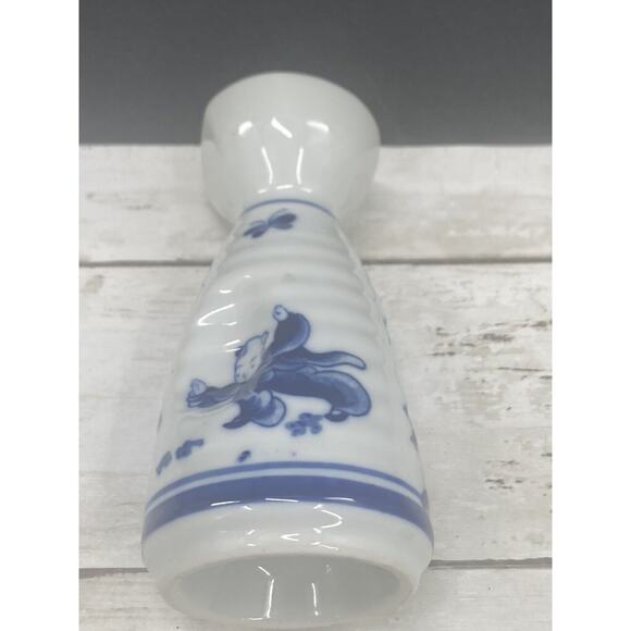 Small Antique Japanese Blue and White Porcelain Sakura Tree Sake Bottle - Picture 6 of 10